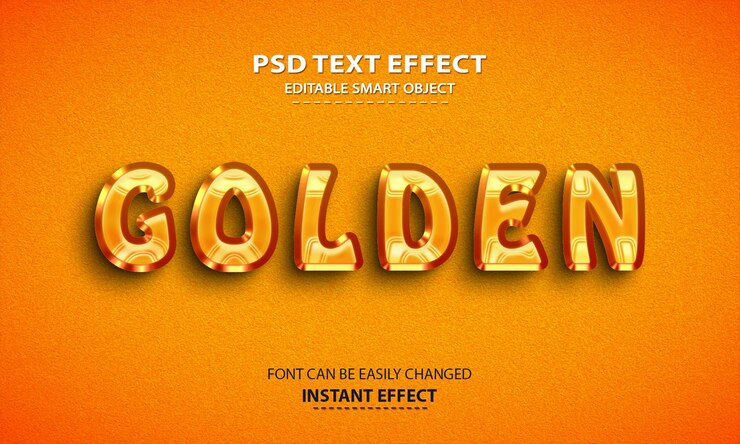 plantilla editable de efecto de texto dorado psd