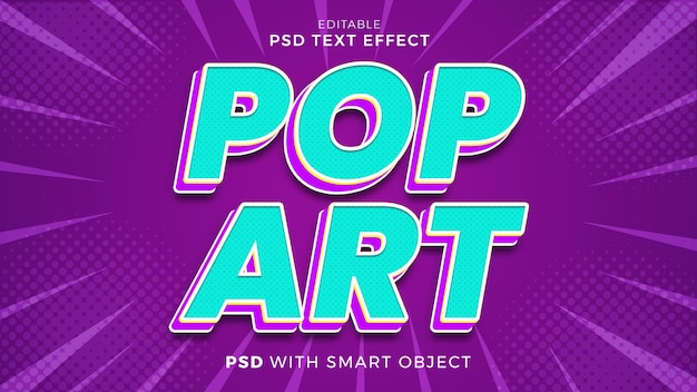 PSD plantilla editable de efecto de texto pop art