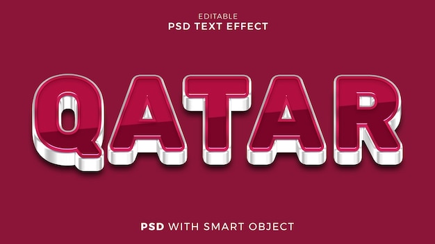 plantilla editable de efecto de texto qatar