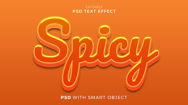 PSD plantilla editable de estilo de fuente de efecto de texto picante