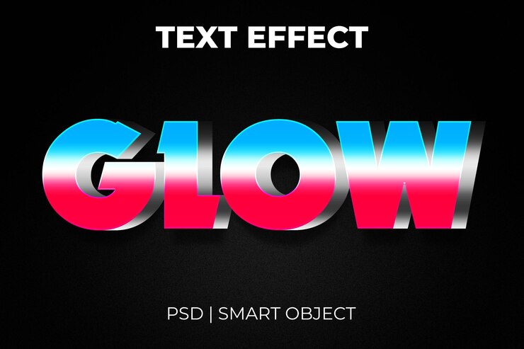 PSD plantilla editable psd de efecto de texto de brillo futurista