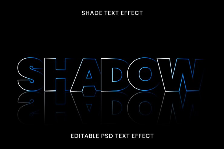 PSD plantilla editable psd de efecto de texto de sombra