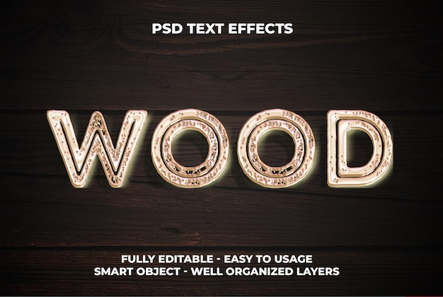 plantilla editable psd de efecto de texto