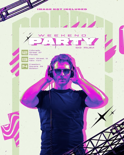 plantilla editable de psd para fiestas de DJ y eventos musicales