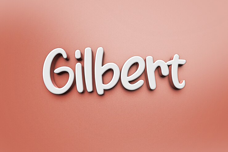 Plantilla de efecto de estilo de texto blanco 3D de Gilbert