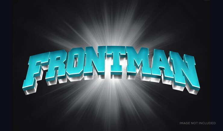 PSD plantilla de efecto de estilo de texto frontman 3d