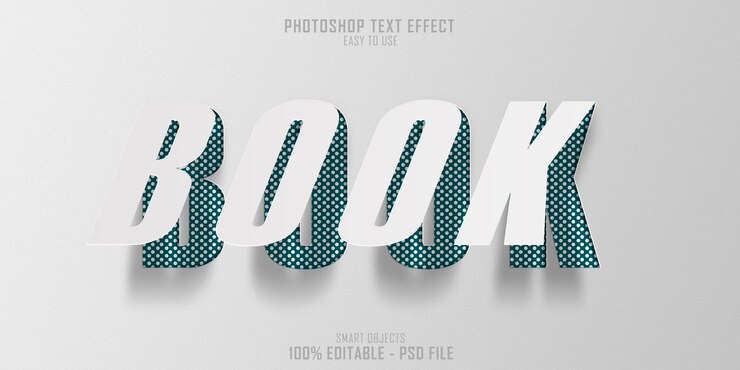 PSD plantilla de efecto de estilo de texto de libro de papel