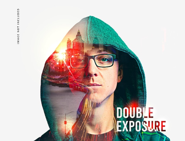 Plantilla de efecto fotográfico de doble exposición