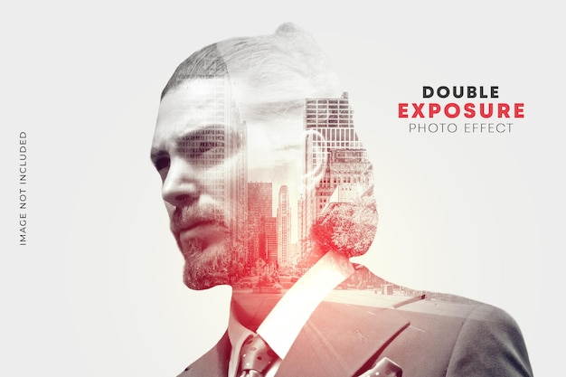 Plantilla de efecto fotográfico de doble exposición