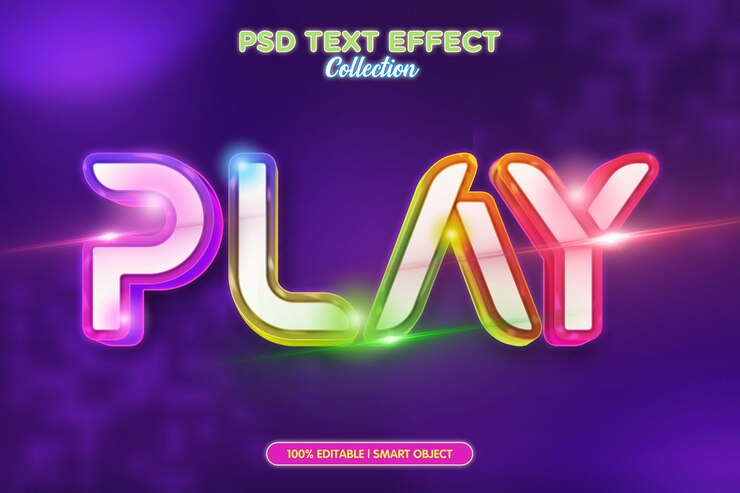 PSD plantilla de efecto psd 3d de texto colorido