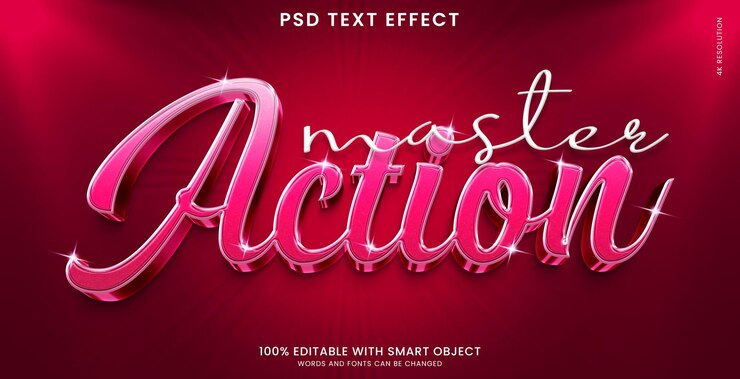 PSD plantilla de efecto de texto 3d de acción