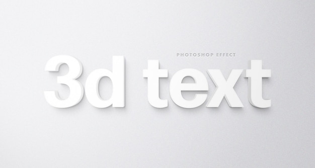 Plantilla de efecto de texto 3d blanco