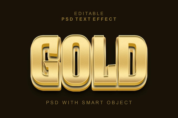 Plantilla de efecto de texto 3d dorado