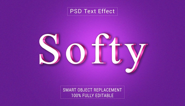 Plantilla de efecto de texto 3d editable Softy