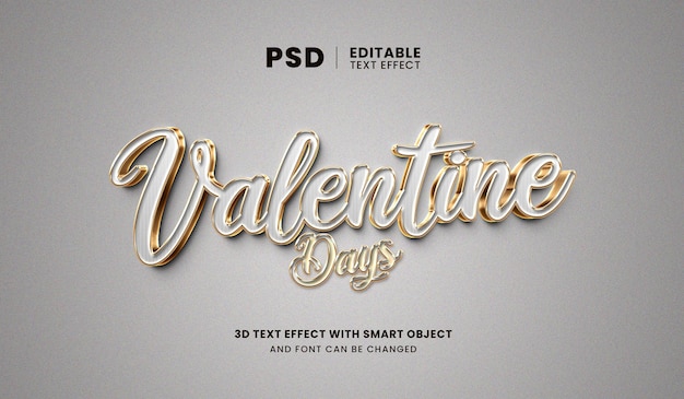 Plantilla de efecto de texto 3d con efecto de texto editable de San Valentín