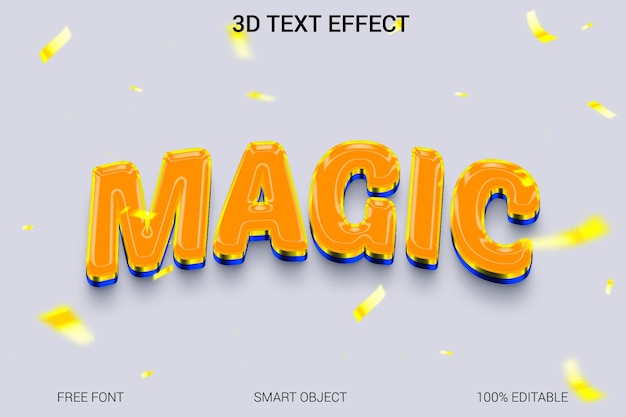 plantilla de efecto de texto 3D mágico