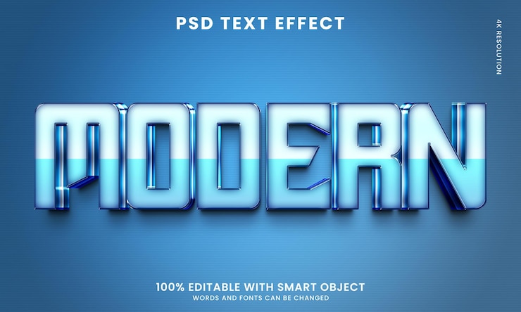 PSD plantilla de efecto de texto 3d moderno