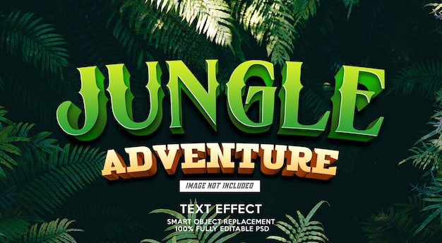 Plantilla de efecto de texto de aventura en la jungla