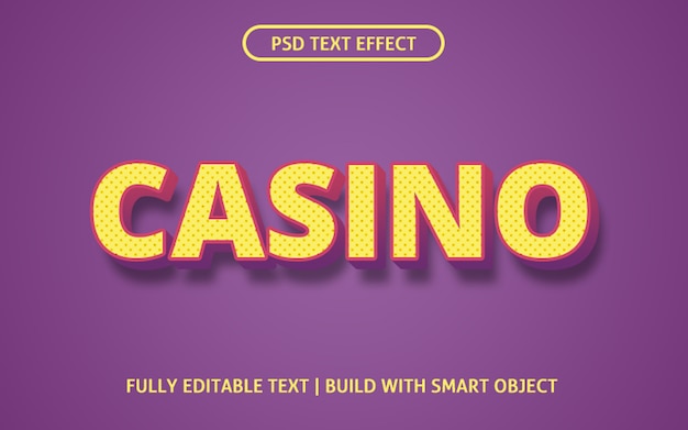 Plantilla de efecto de texto de casino