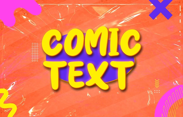 plantilla de efecto de texto cómico