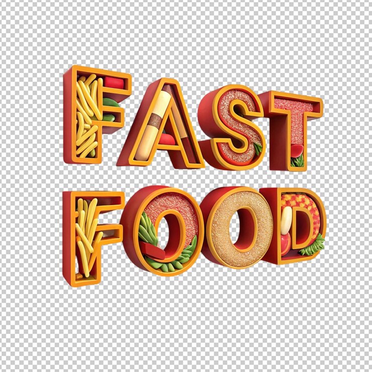 PSD plantilla de efecto de texto de comida rápida