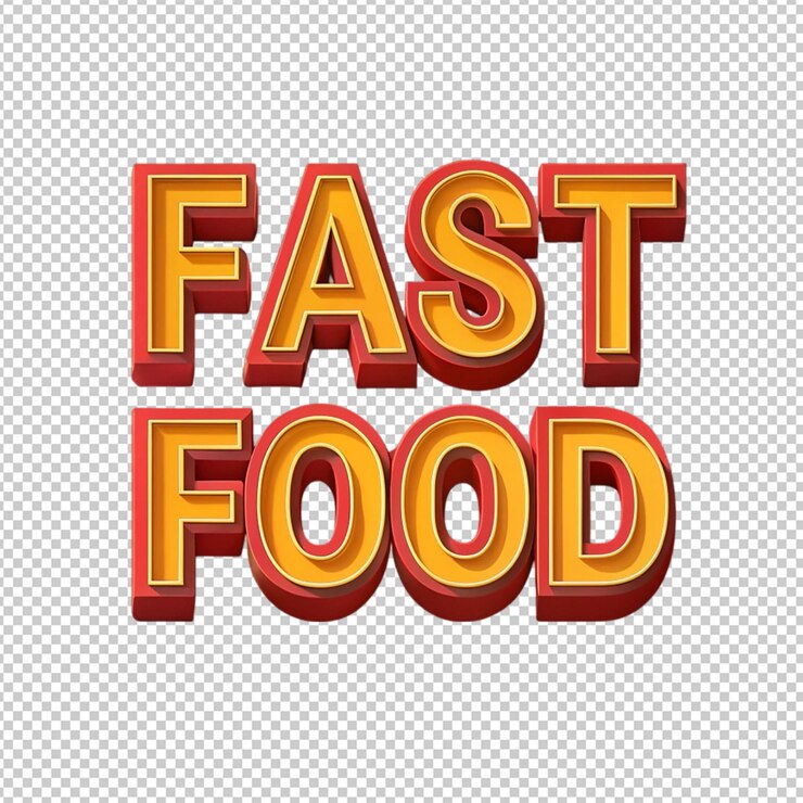 PSD plantilla de efecto de texto de comida rápida