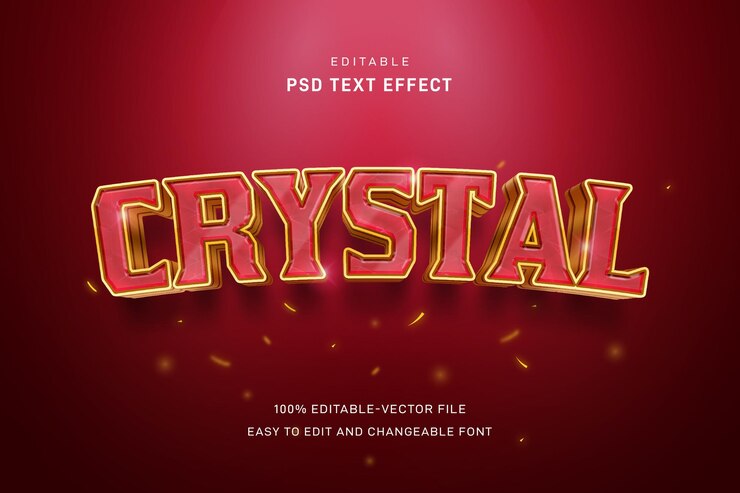 PSD plantilla de efecto de texto de cristal