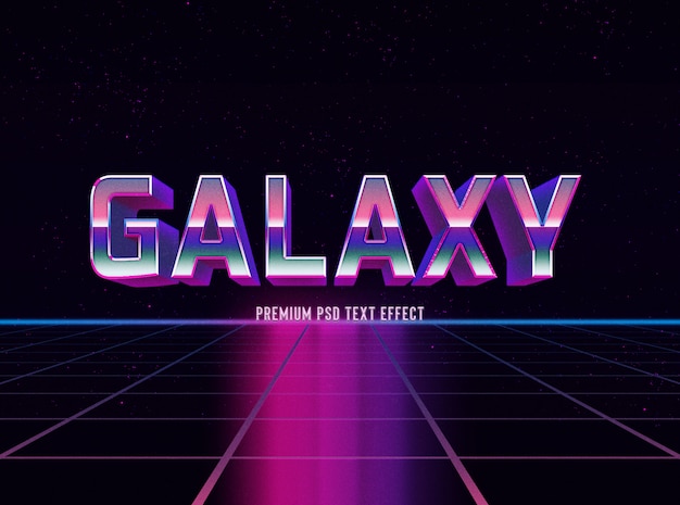 Plantilla de efecto de texto de degradado Galaxy