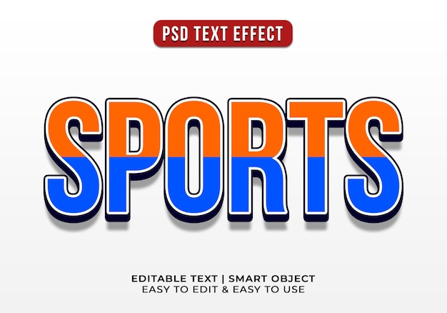PSD plantilla de efecto de texto deportivo editable