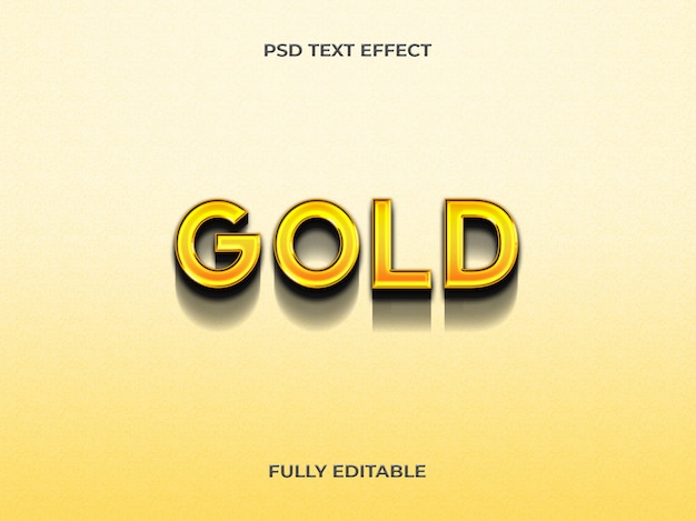 Plantilla de efecto de texto dorado 3d