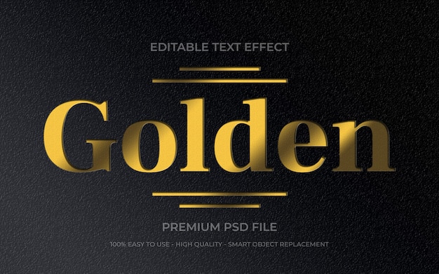 Plantilla de efecto de texto dorado