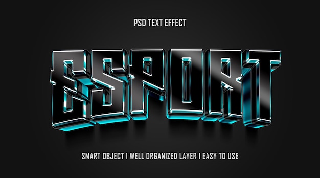plantilla de efecto de texto editable 3d esport