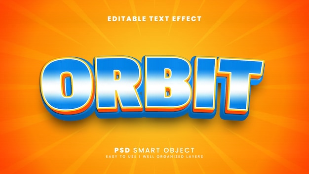 Plantilla de efecto de texto editable 3d de órbita