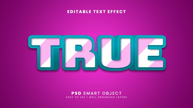 Plantilla de efecto de texto editable en 3d real