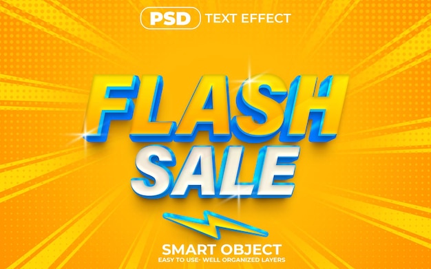 Plantilla de efecto de texto editable 3d de venta flash