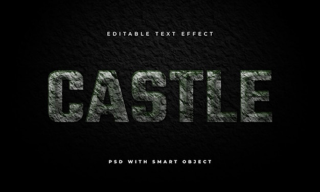 Plantilla de efecto de texto editable de castillo de piedra