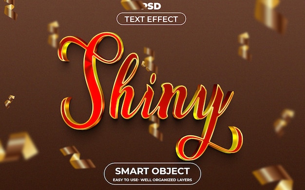 Plantilla de efecto de texto editable estilo 3d brillante