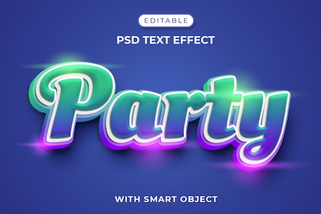 Plantilla de efecto de texto editable de fiesta
