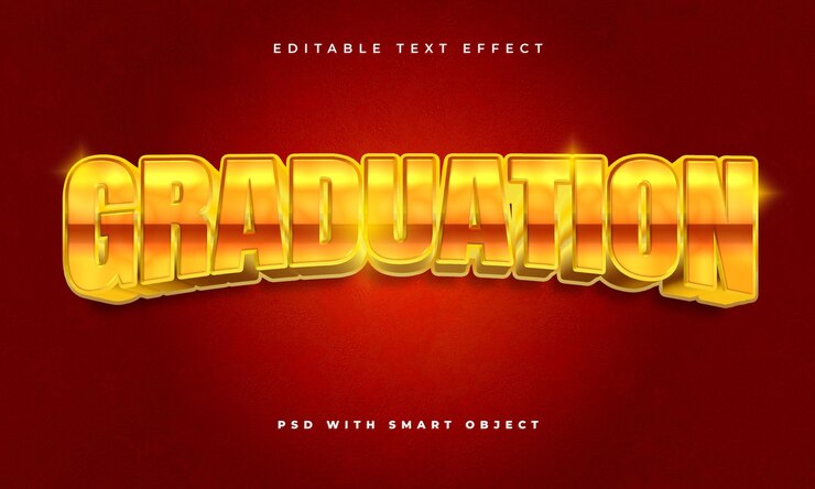 PSD plantilla de efecto de texto editable de graduación