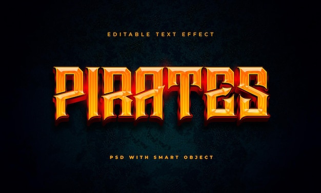 Plantilla de efecto de texto editable piratas