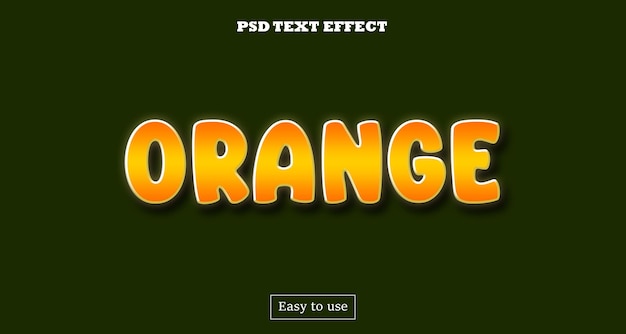 plantilla de efecto de texto editable de PSD naranja.