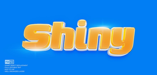 Plantilla de efecto de texto de estilo 3d brillante