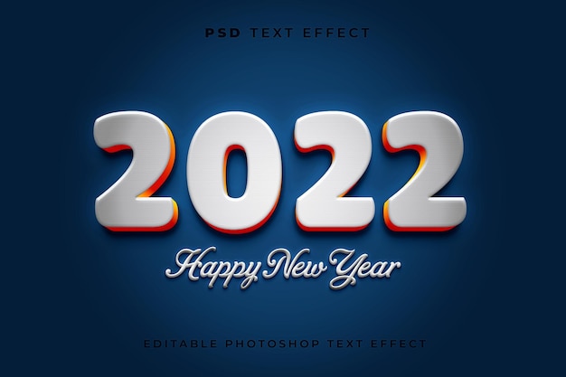 PSD plantilla de efecto de texto de feliz año nuevo 3d