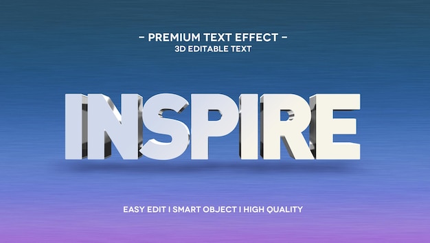 Plantilla de efecto de texto inspire 3d