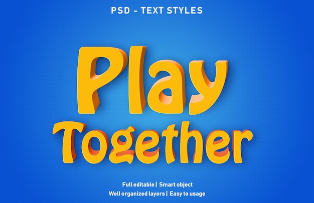 Plantilla de efecto de texto Jugar juntos