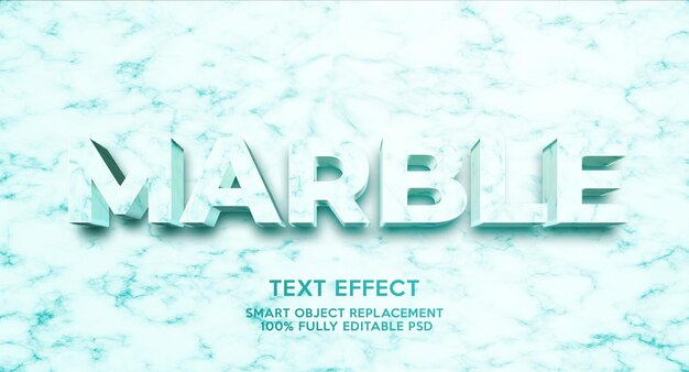plantilla de efecto de texto de mármol