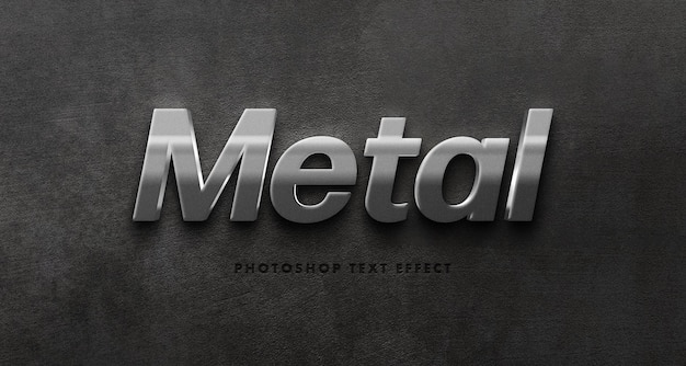 Plantilla de efecto de texto de metal plateado