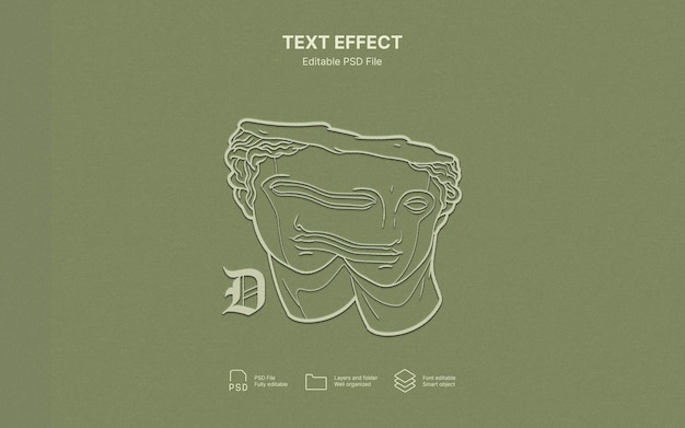 plantilla de efecto de texto en papel