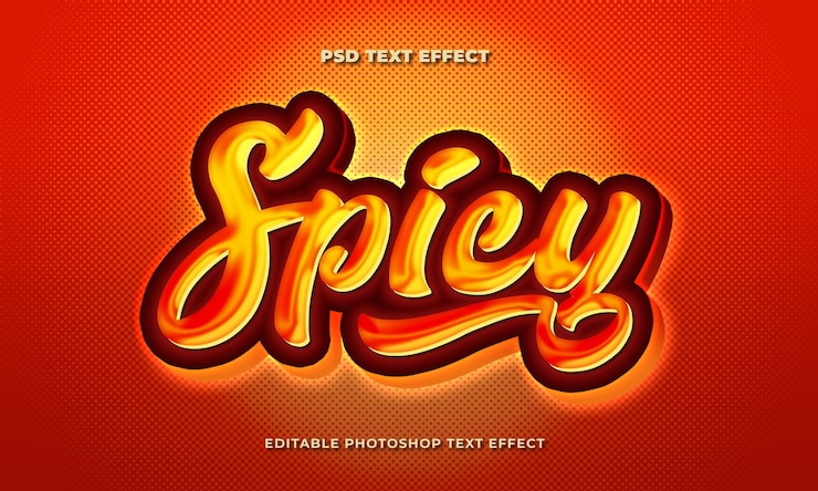 PSD plantilla de efecto de texto picante 3d