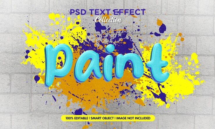PSD plantilla de efecto de texto de pincel